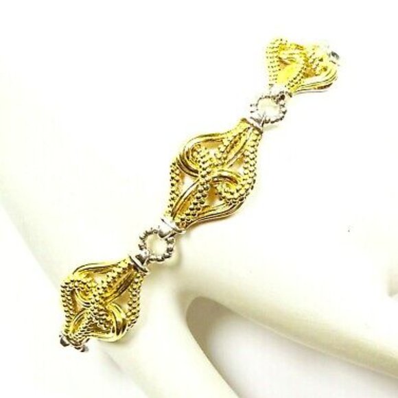 LAGOS Stunning Torsade 18K Yellow Gold Sterling Silver Link Bracelet - Picture 5 of 11